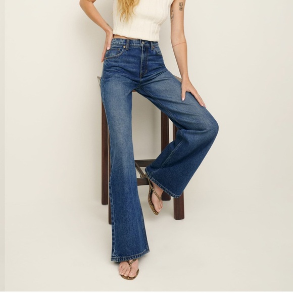 Reformation *Brand New* Cary Stretch High Rise Slouchy Wide Leg Jeans - Picture 10 of 10